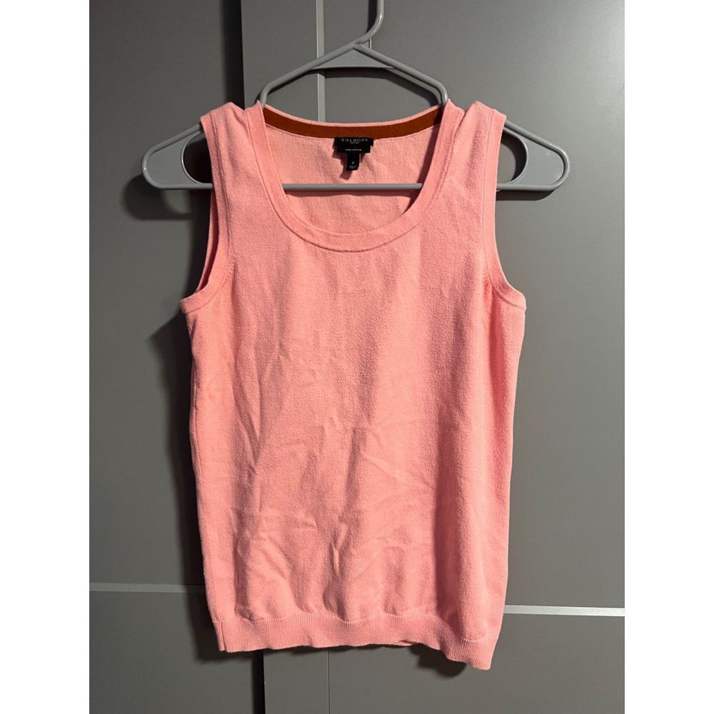 Talbots Petite Women's Pima Cotton Tank Top Pink Size P